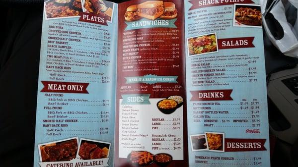 Inside of the menu.