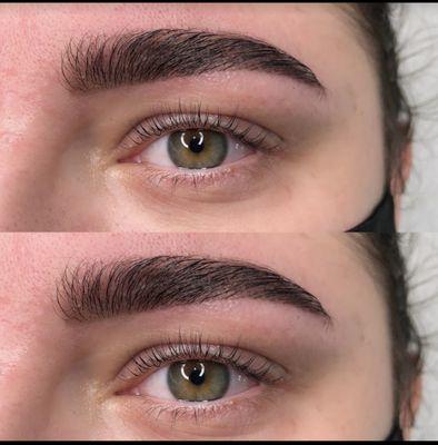 Eyebrow threading and tinting