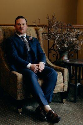 Our dapper client wearing custom Klein Epstein & Parker