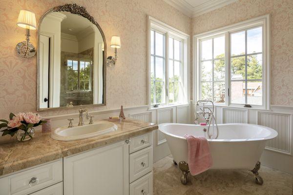 Vanity top in bathroom