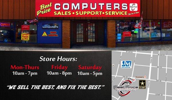 Best Price Computers, LLC 625 Fifth Street Defiance, Ohio 43512 (419) 784-9989 "Where you the customer comes first" Mention yelp get a gift.