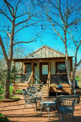 Each cabin has a firepit, an electric as well as a coal burning bbq pit, and hammock!