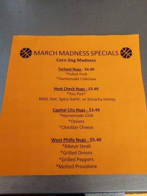 March Madness Specials. They also have Bell's Two Hearted (IPA) on tap.