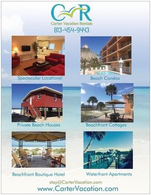 Vacation rentals from the shores of Clearwater beach to St Pete Beach