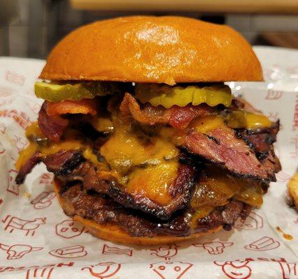 Double Smoked Bacon Brisket burger