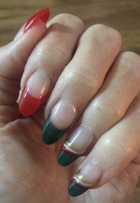 Beautiful holiday nails from Crystal!