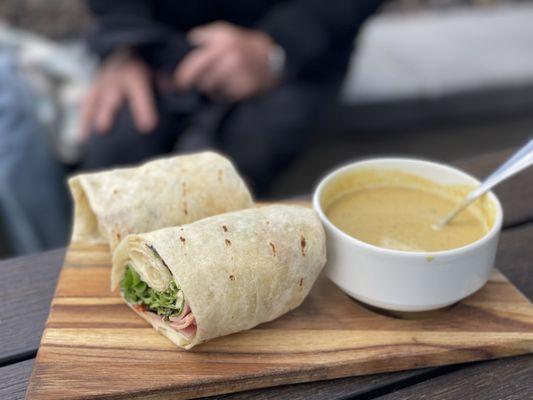 Italian wrap with Butternut Soup