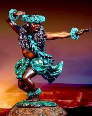 Martin & MacArthur bronze hula statues