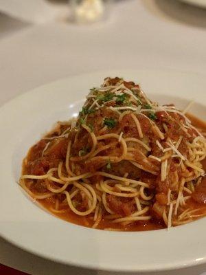 Spaghetti Bolognese with meatballs