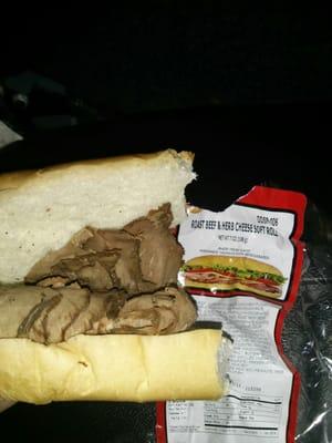 They sell Roast Beef & Herb cheese Soft Roll for $3.50 But without Cheese and Herb!