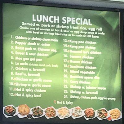 Foods good, lunch special is confusing as hell.