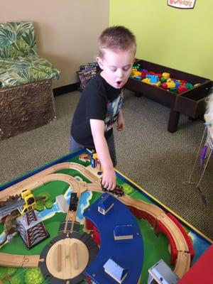 Train table is always a hit both before and after a cut!