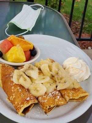 Nutella and banana filled crepes.