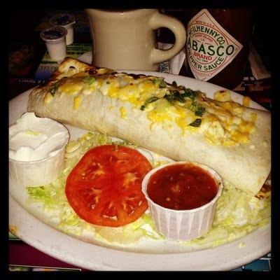 Breakfast burrito and coffee.  Seven bucks well spent!