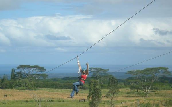 Ziplining at Pa'ani Ranch