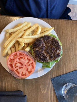 Burger and fries