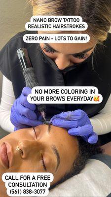 Nano brow technique mimics actual hairs!