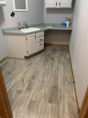 Laundry room floor install