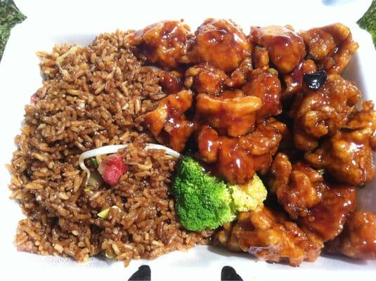 L14: General Tso's Chicken w/ Pork Fried Rice