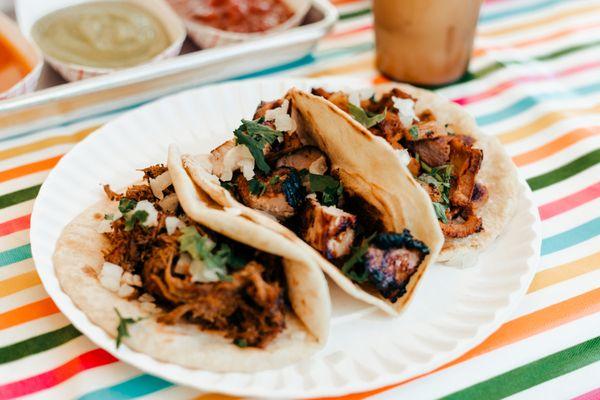 Homemade flour tortilla tacos!