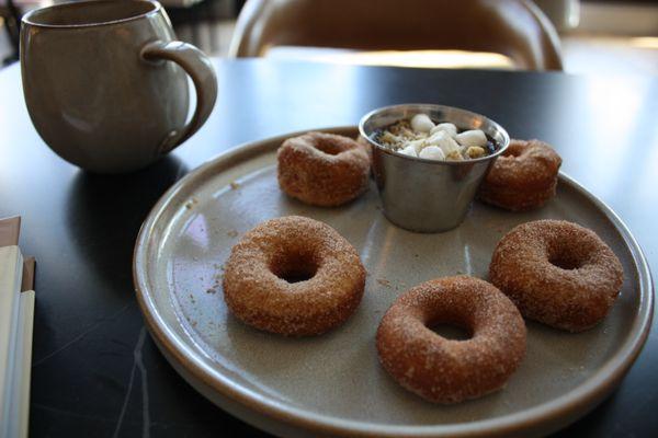 House made mini doughnuts and cappuccino