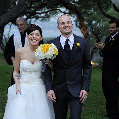 Happy bride and groom