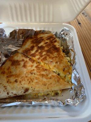 Breakfast Quesadilla with Turkey sausage