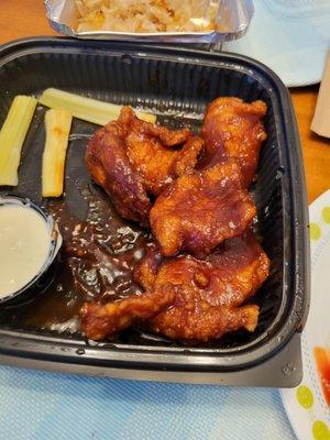 Buffalo "Wings" (actually just freezer bag chicken)