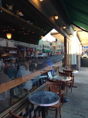 The windows at Caffe Trieste on Piedmont Ave. in Oakland were sparkling clean after we finished cleaning them.