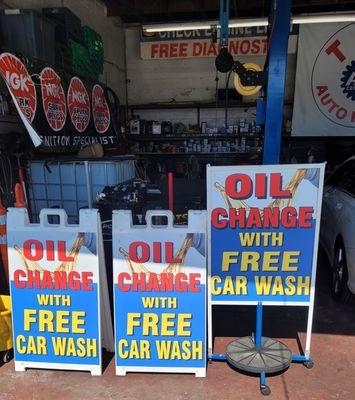 Oil change with free carwash