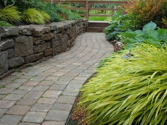 Pavers and Rock Wall