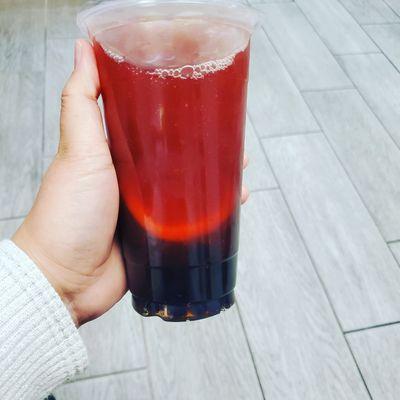 Strawberry Lemonade with our delicious Boba