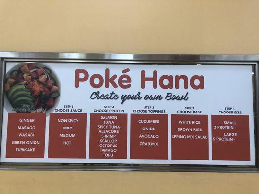 Poke Hana's Menu