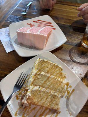 Butter Pecan Cake and Strawberry Cake  So delicious and lunch was amazing too!