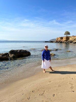 Ambelas beach, perfect for our morning swim