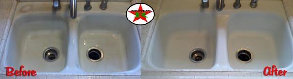 Dingy sink that wont sparkle anymore? Call us today... We can remove years of build up and polish your porcelain to a shine!