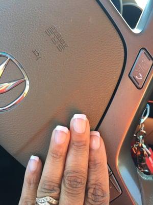 Kim at best nails in Raytown Missouri shaped my nails even better than the previous salon