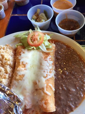 Chicken enchiladas, $7.50