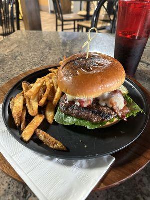 Texas Cheeseburger. I added bacon.