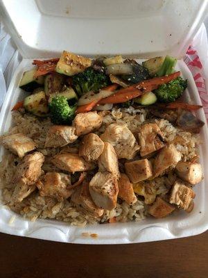 The chicken plate. Upgrade to fried rice.