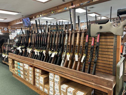 Large selection of rifles in all kinds of calibers.