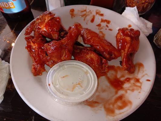 The wings were very good. Honey bbq