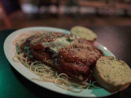 Eggplant Parm dinner