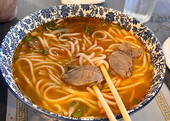 Spicy beef noodle soup