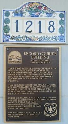 Historical building plaque