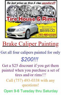 Get your brake calipers painted for only $200!!!
(some exclusions may apply)