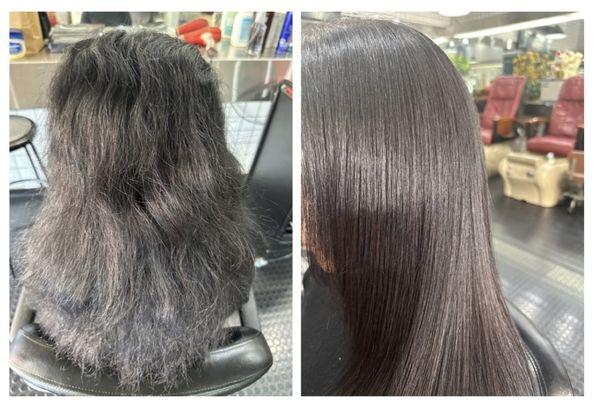 Before & After Keratin Treatment by Lan