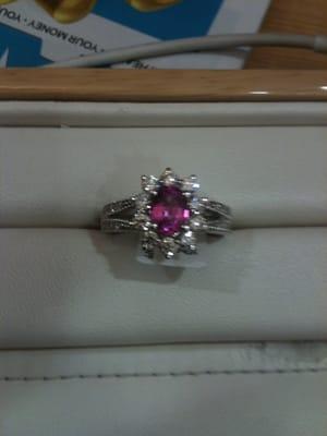 Pink Sapphire and Diamond ring.