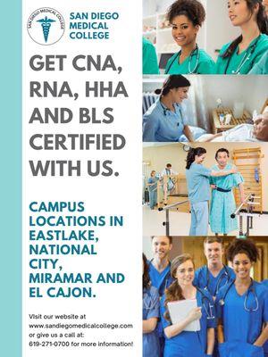 San Diego Medical College CNA School & CPR Training