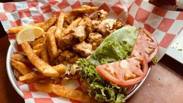 Fried oyster po boy